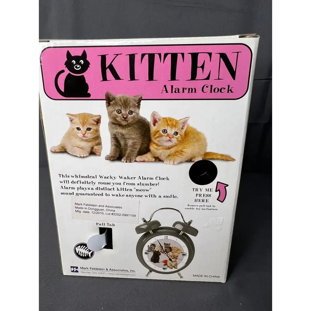 Vintage Kitten Alarm Clock NIP